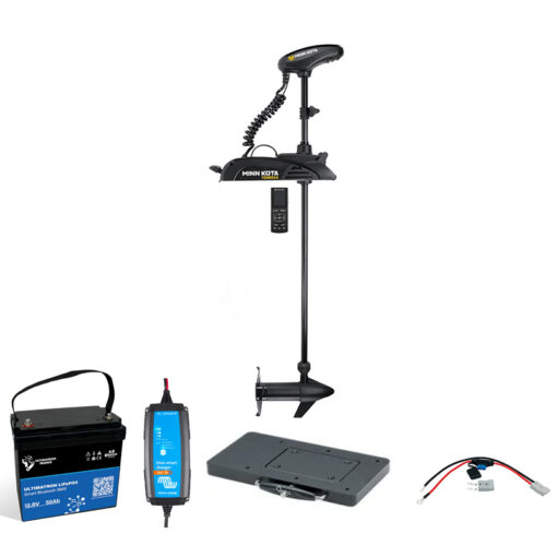 BUNDLE - Minn Kota Terrova 55 FL 12V 54" 137cm ohne Fußpedal - Inklusive Fernbedienung, Ultimatron 12V50Ah Akku mit Ladegerät, MKA-21 Montageplattform und TMCT QuickConnect 60A E-Motor