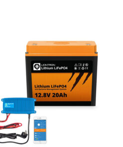 LIONTRON LiFePO4 12,8V 20Ah LX mit BMS - IP65 inkl. Victron Blue Smart IP65 Ladegerät 12/5