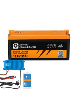 LIONTRON LiFePO4 12,8V 55Ah LX Smart BMS mit Bluetooth - Marine IP67 inkl. Victron Blue Smart IP67 Ladegerät 12/25(1+si) 230V