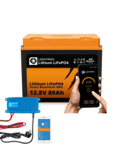 LIONTRON LiFePO4 12,8V 80Ah LX Smart BMS mit Bluetooth - IP65 inkl. Victron Blue Smart IP67 Ladegerät 12/25(1+si) 230V