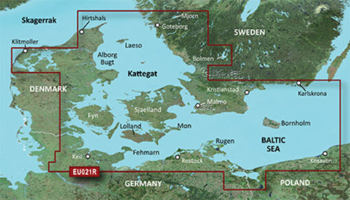 Garmin BlueChart g3 Vision HD - VEU021R - Denmark East & Sweden SE (Dänemark Ost, Schweden)