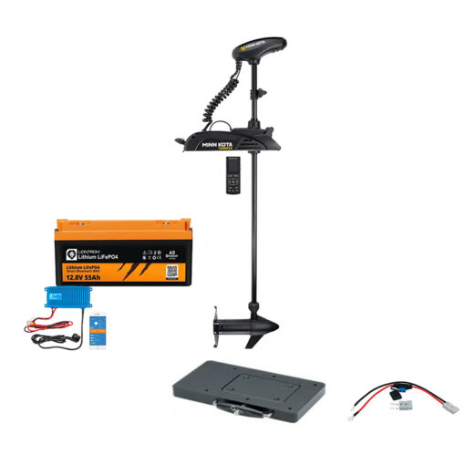 AKTIONS-BUNDLE - Minn Kota Terrova 55 FL 12V 54" 137cm ohne Fußpedal - Inklusive Fernbedienung, LIONTRON LiFePO4 12,8V 55Ah Akku mit Ladegerät, MKA-21 Montageplattform und TMCT QuickConnect 60A E-Motor