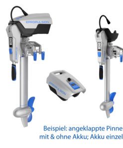 ePropulsion Spirit 1.0 PLUS Pinne - Elektromotor für Boote - Set mit Batterie
