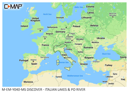 C-MAP DISCOVER Italienische Seen & Flüsse, Po