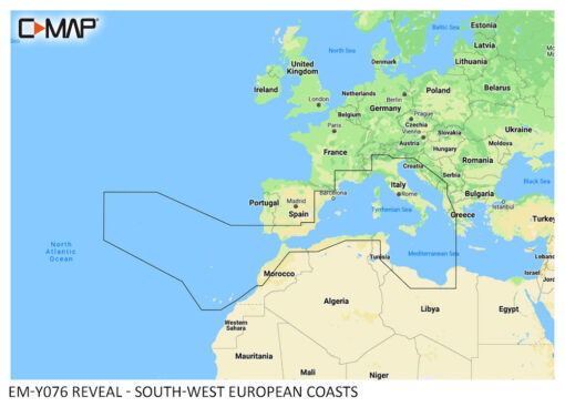 C-MAP REVEAL Mittelmeer, Kroatien, Italien, Südküste Spanien, Nordafrika