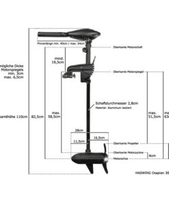 Haswing Osapian 30 Elektro Außenborder 360W 12V schwarz