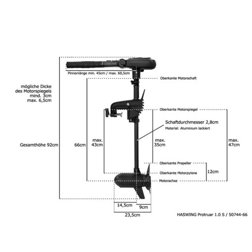 Haswing Protruar 1.0 S / 600W 12V / Brushless / Extra-Kurzschaft