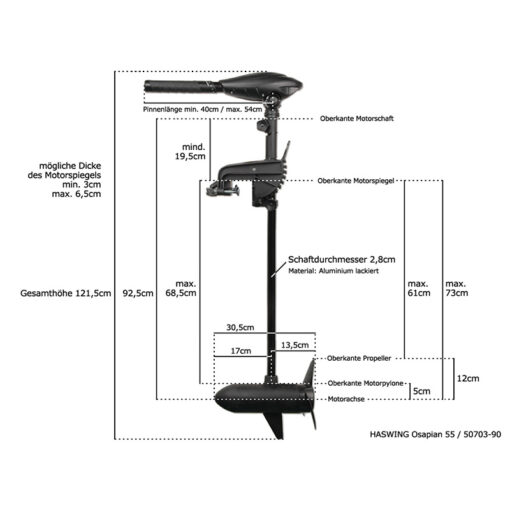 Haswing Osapian 55 / 660W 12V Elektro-Bootsmotor