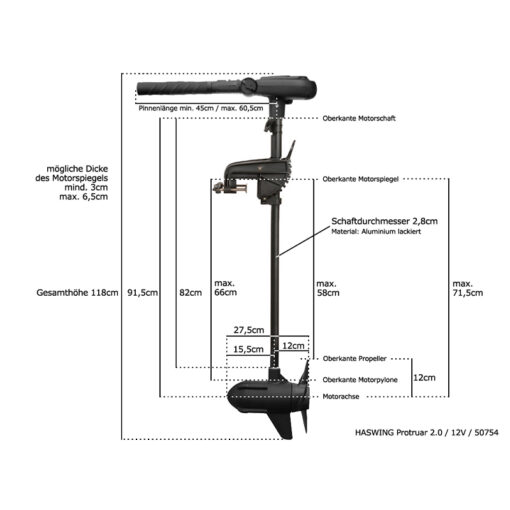 Haswing Protruar 2.0 / 720W 12V / Brushless Elektro-Bootsmotor
