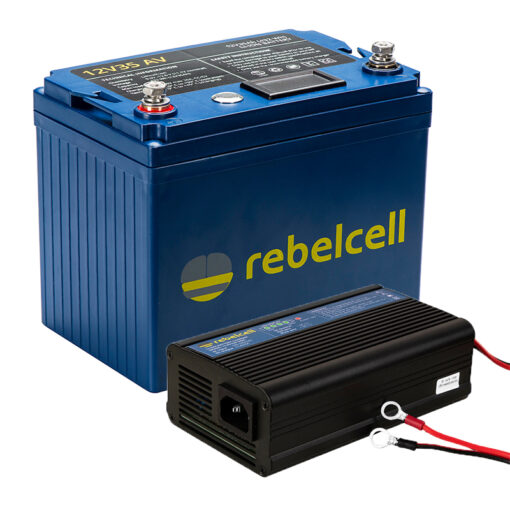 RebelCell 12V35 AV Li-Ion Akku mit 12,6V10A AV-Ladegerät